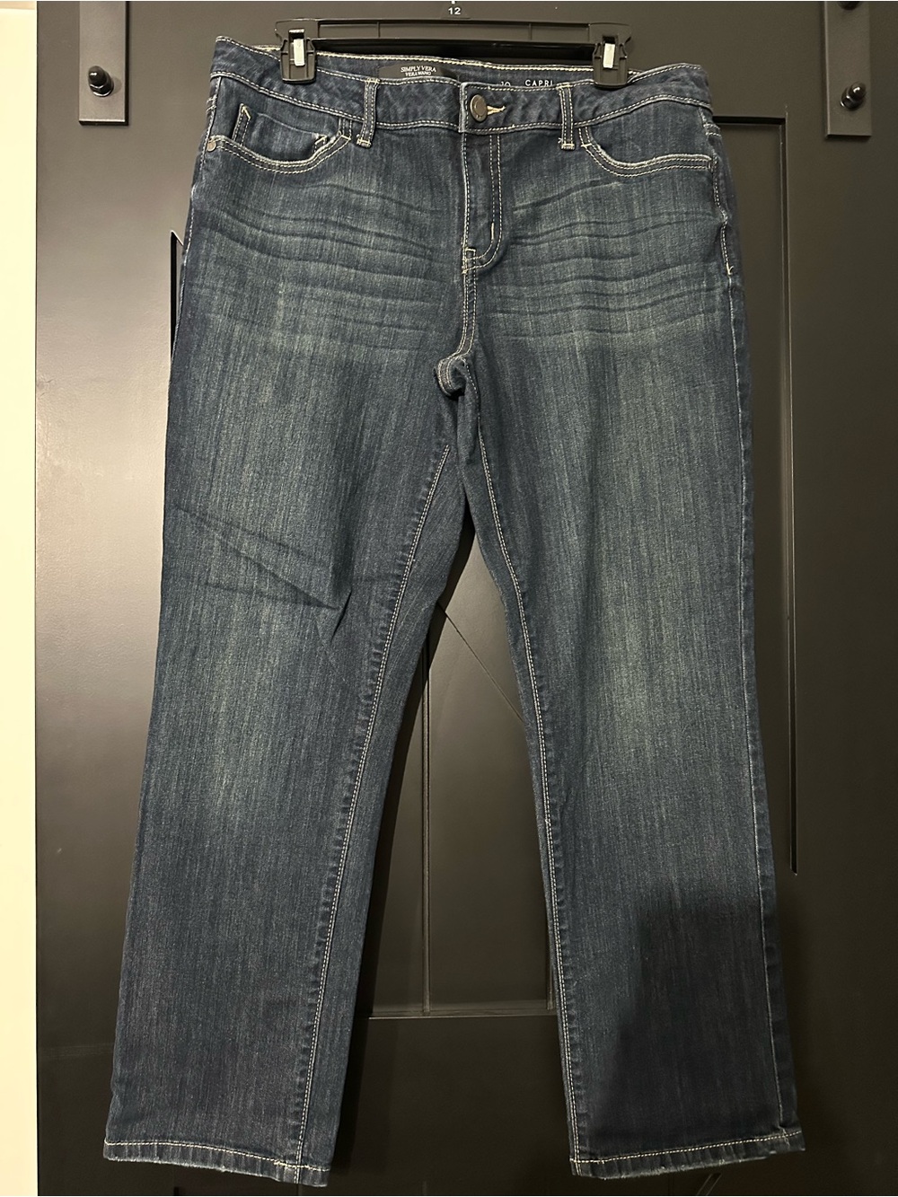 Simply Vera Vera Wang Dark Blue Straight-Leg Capri Jeans